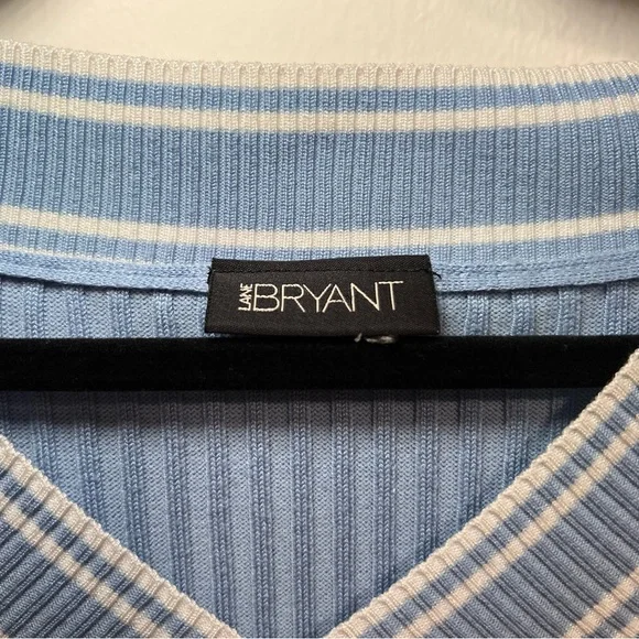 Lane Bryant V-Neck Blue Cricket Sweater - Picture 4 of 4